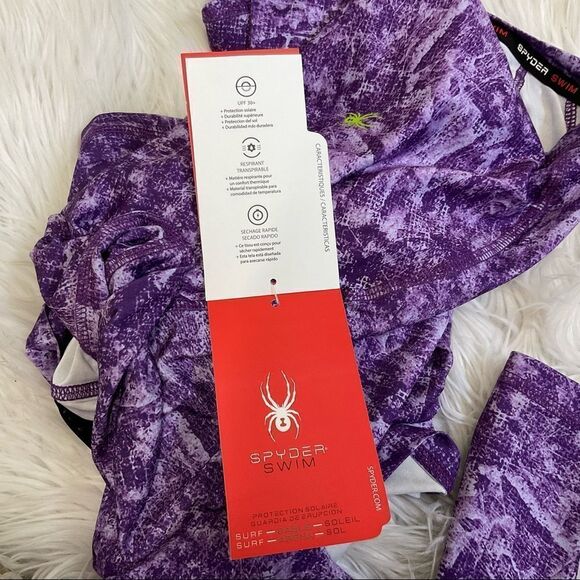 NEW SPYDER SWIM purple rush guard long sleeves UPF30+ multicam XXL - Picture 15 of 15